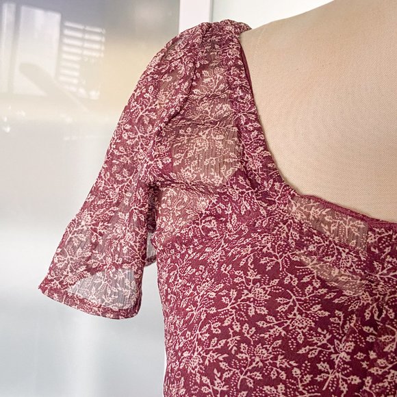 Mossimo Target maroon print shift dress size small - Picture 7 of 13